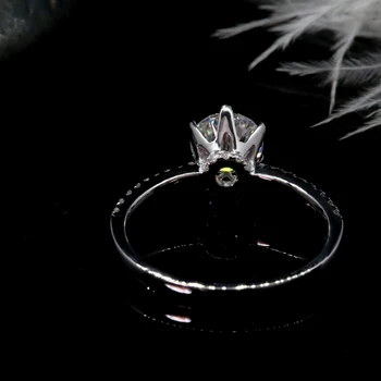 AEAW Hot Predaj Okrúhly Rez 1.0 ct moissanite Krúžok 18k biele zlato Svadobné Zásnubné Prstene pre Ženy
