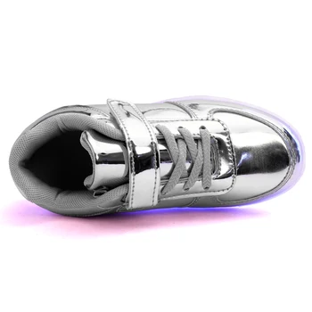 7ipupas Dieťa Led Obuv USB chargering rozsvieti Topánky pre chlapcov, dievčatá Žiariaci Vianočný Tenisky