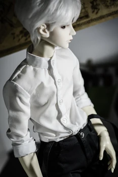 BJD bábiky oblečenie biele pán, stojaci golier fashion tričko 1/4 1/3 SD MSD SSDF Strýko hračky, bábiky, príslušenstvo
