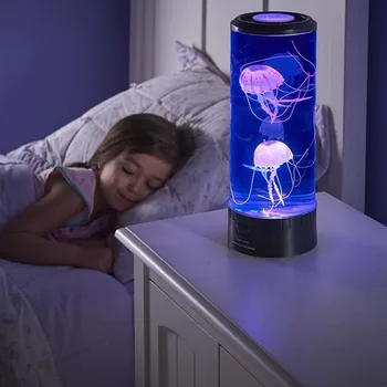 Nočné osvetlenie, Medúzy Akvárium náladu Lampa 7 Farebné Led spánku, Oceán lampu projektora dekorácie, lampy, spálňa ploche RGB 5v u