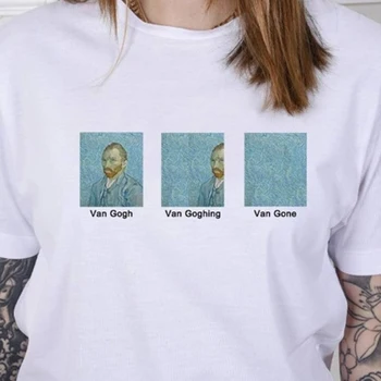 2020 Letných Van Gogh Tlač Harajuku T Shirt Mužov Hip Hop Streetwear, T košele Nadrozmerná Muž Bežné Krátky Rukáv Topy