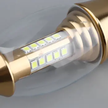 Nové E14 Hliníkové Tip LED Žiarovka Svetla Lampy v Pohode Teplá Biela Strieborná dlhý život LZD-JTJ05-1