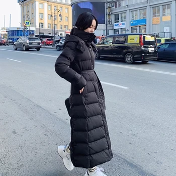 2021 Dlho Čalúnená Nadol Bundy Zahustiť Teplé Slim S Kapucňou Zimné Kabáty Dámy Tuhé Kórejčinu Plus Veľkosť Oblečenie Pre Ženy-Móda Nové