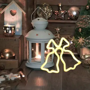 Vianočný Zvon Tvar Neónový nápis Svetlo USB Nástenné Svietidlo Svadobné Party Domáce Dekorácie Nočné Svetlo 2021 Nový Rok Kid Darček