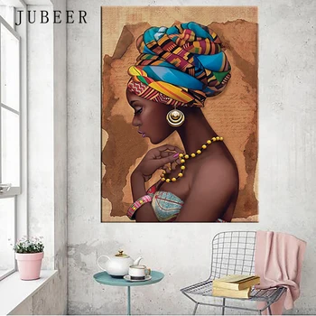 Afrika plátno na maľovanie na Stenu, Umenie, Maľovanie Obrázkov, Plagátov a Vytlačí Čierna Žena Na plátne domova obrazov na Stenu Obývacia Izba