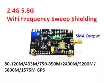 Rušenie Zdroj Skenovanie Frekvencia Zdroja 433M GPS Vyhľadajte Rušenie 2.4 G 5.8 G WiFi Frekvencie Sweep Tienenie SMA Výstup