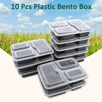 10Pcs Plastové Opakovane Bento Box Jedlo Skladovanie 1/2/3 Priestoru Lunch Box Mikrovlnnej Japonský Lunch Box Školy Potravín Kontajner