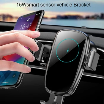 15W Qi Bezdrôtová Nabíjačka do Auta Pre iPhone 11 Rýchle Auto Bezdrôtové Nabíjanie Držiak Pre Samsung S20 Xiao Mi 9 Indukčnej Nabíjačky