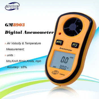 BENETECH GM8908 Digitálny Anemometer 0-30 m/s, Ručné Rýchlosť Vetra Rozchod Meter Rýchlosť Vzduchu Meranie Teploty