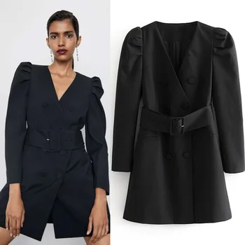 Jar, jeseň nový office lady Opasok Slim čierny Oblek Šaty zaraing-štýl za ženy 2020 sheining vadiming ženy, ženské šaty