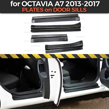 Štítok na dvere, parapety pre Škoda Octavia A7 2013-2019 ABS plast výbava príslušenstvo ochrana šúchať stráže auto styling