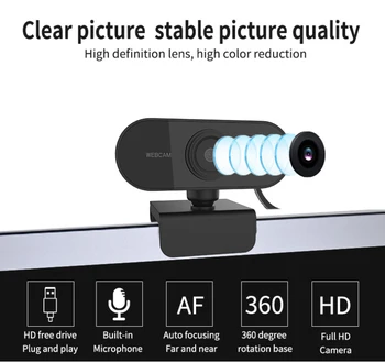 2020 Nové Automatické Zaostrovanie, Webkamera 1080P/720P USB Kamera Vstavaný HD Mikrofón Vysokej Kvality Web Cam Webovú Kameru Pre Live Stream