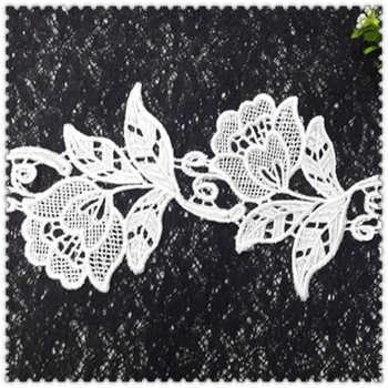 3Yard / Veľa Black White Tulip Kvety vo Vode Rozpustné Čipkou Trim DIY Príslušenstvo Čipky Textílie 7 Cm Široký RS648