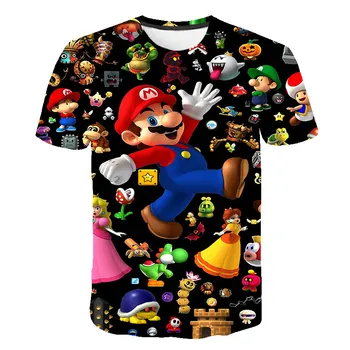 Karikatúra Super Mario Luigi Deti Funny T-shirt Dieťa Boys Dievčatá 2021 Príležitostné Letné Topy 3d T shirt Deti Oblečenie 4-14T