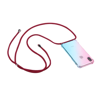 Rainbow ozdobná šnúrka na uniforme aurora transparentné puzdro pre Huawei Y6 Y7 pro Y9 2019 P smart plus s 2020 Z 2021 prídavné rameno lano kábel prípade