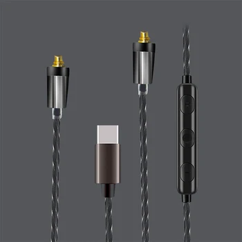 USB Typu C Aux 3,5 mm MMCX Náhradný Kábel Predlžovací Kábel pre Shure SE215 SE315 SE425 SE535 SE846 Slúchadlá