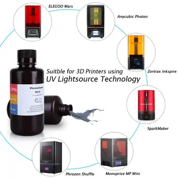 ELEGOO ABS-Ako 3D Tlačiareň Živice LCD UV-Liečenie Živice 405nm ABS-Ako Štandardné Photopolymer Živice pre LCD 3D Tlač 1000ml Sivá