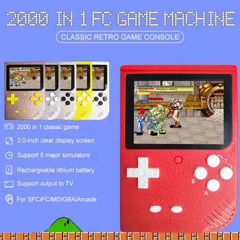 2000 V 1 Retro Mini Prenosné hracie Konzoly Farebný LCD Deti Farebné Hra, Hráč, SUP Vstavané 5 Veľkých Simulátor Pre GBA Arcade FC