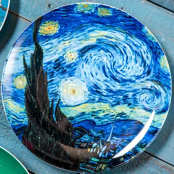 Obraz Van Gogha dizajn, porcelánové a keramické dosky a 8 palcový tanieri sady