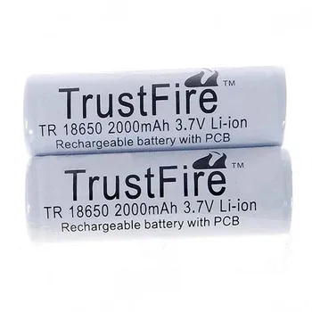 2 ks/veľa TrustFire Chránené TR 18650 2000mAh 3,7 V Nabíjateľná Lítiová Batéria s PCB Napájací Zdroj Pre LED Baterky