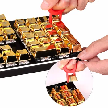Kovové elektrolyticky pokrývajú Zlatá Farba 104 Tlačidlo 87 Tlačidlo 81 Kľúč pre Podsvietený Mechanické Klávesnice PBT Bi-Color Double Shot