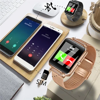 LIGE Nové Inteligentné Mužov Sledovať Telefón Bluetooth Kamera Nerezová oceľ remienok šport Krokomer Smartwatch Android relogio inteligente+Box