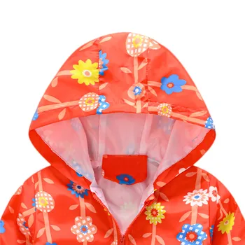 2020 Nový Príchod Detí Kvetinový Vytlačené Dlhým rukávom Kabáta, na Jar A na Jeseň, Baby, Dievčatá A Chlapci Bunda S Kapucňou Street Wear