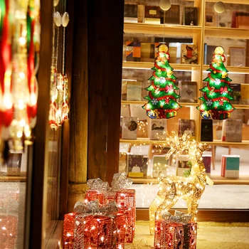 LED Vianočná Výzdoba Ľahké Nepremokavé Santa Claus Okna Visí Lampa s Prísavkou Domova na Vianoce Nádvorie Strany