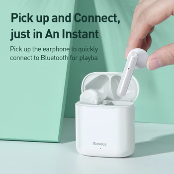Baseus W09 TWS Bezdrôtové Bluetooth Slúchadlá Ear Bud Bluetooth 5.0 Slúchadlá Pravda Bezdrôtové Slúchadlá Slúchadlá Pre iPhone 12 Pro Xiao