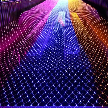 3 M*2 M Vianočné LED Čistý osvetlenie Nádvoria Nepremokavé Blikajúce String Svetlá Girlandy Dekoratívne Osvetlenie Vonkajšie Led Rozprávkových Svetiel