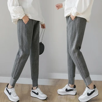 2020 nové jeseň bavlna hárem nohavice vysoký pás, bruško športové bežné nohavice
