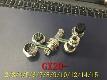 10pcs= 5Set/veľa GX20 Letectva konektor Priemer 20 mm GX20 push-pull kruhové rýchly konektor 2Pin 3/4/5/6/7/8/9/10/12/14/15 kolíkový