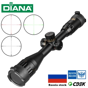 DIANA 4-16x44 Lovecká Puška Rozsah Taktické Zrakového Kríž Pohľad Zelená Červená Osvetlené Riflescope Pre Sniper Airsoftové vzduchovky