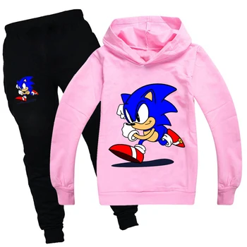 Sonic The Hedgehog Oblečenie Jeseň Dievčatá Tepláková súprava v Pohode Deti Mikiny a Nohavice Rodiny Chlapcov Zimné Oblečenie Set sa Boutique Oblečenie