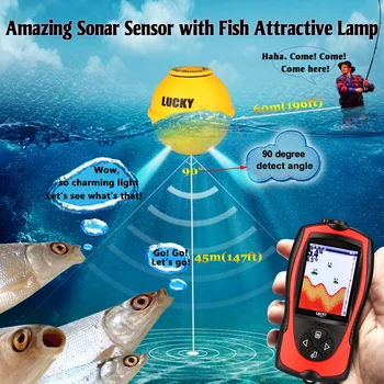 Šťastie Sonar Ryby Vyhľadávanie Bezdrôtových Ice Rybárske Príslušenstvo Fishfinder Hĺbka Echo Zdravšie Senzor pre Morský Rybolov FF1108-1CWLA