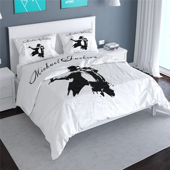 Slávny Michael Jackson 3d posteľná bielizeň Nastaviť Vytlačené Perinu Set s obliečka na Vankúš Twin Plný Kráľovná King Size Posteľ Bielizeň Nastaviť Obliečky