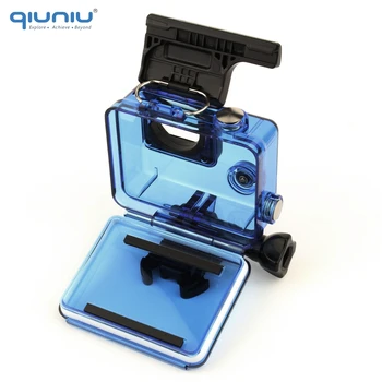 QIUNIU Pre GoPro Vodotesné púzdro Prípade Štandard Podvodné Ochranné puzdro pre GoPro Hero4 3+3 Akcia Fotoaparát Transparentná Modrá