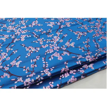 CF588 1meter Slivkové Kvety Čínsky Hodváb Brocade Textílie Cheongsam Oblečenie Tkaniny Hodvábny Satén Slivka Textílie Pre Ručné