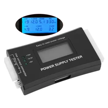 Počítač PC Napájanie Tester Checker 20/24 Pin SATA HDD ATX BTX Meter LCD Hot Predaj Drop Shipping Napájací Kábel Zásob
