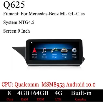Android 9 4/8Core 4+64 G autorádia Auto Prehrávač, GPS Navigáciu Pre Mercedes Benz-ML-Class W166/GL Trieda X166 2012 -