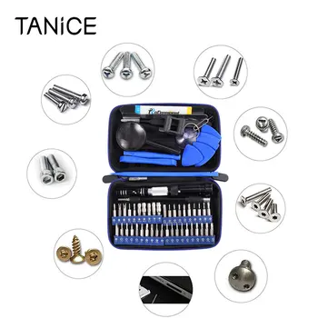 TANiCE 58 v 1 Presnosť Množina Skrutkovač s 40 Rôznych Bitov Magnetické Strane Vodiča Repair Tool pre MacBook Mobilný Telefón, Notebook