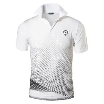 Jeansian pánske Športové Tričko Polo Shirts POLOŠTE Poloshirts Golf, Tenis, Bedminton Dry Fit Krátky Rukáv LSL195 WhiteBlack2