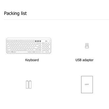 Xiao MIIIW 102 Klávesy Bluetooth Klávesnicu, 2.4 GHz Dual Mode Keyboard Mini Bezdrôtová Klávesnica pre Windows, MAC, iOS Android