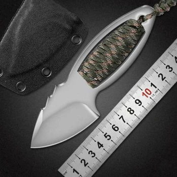 Vonkajšie nôž sebaobrany Mini nôž ostrý prenosné nôž DIY dáždnik lano rukoväť oblasti prežitie rovný nôž