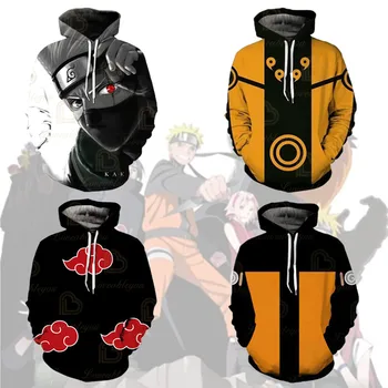 2021 Nové Naruto Anime Organizácia Akatsuki Itachi Šesť Spôsobov, ako 3D Japonských Mužov a Žien s Kapucňou Dlhý Rukáv Streetwear