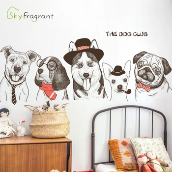 Kreatívne psov stenu, nálepky domov samolepiace nálepky pet shop dekoratívne obývacia izba pozadí steny výzdoba miestnosti dekorácie