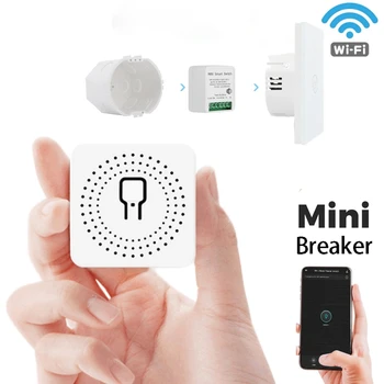 WiFi Smart Switch MINI Prepínač Bezdrôtovej komunikácie Led Svetlo Smart Život Zatlačte Modul Hlasovej Controll Relé Časovač pre Domovská stránka Google Alexa