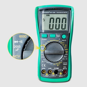 Elektronické Multimeter MT-1280 Zabrániť Spaľovanie Vysoko Presné Automatické Digitálne AC Napätie DC Prúd Odpor Kapacita Tester