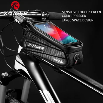 X-Tiger Cyklistické tašky Dopredu Trubky Rámu Bicykla Taška Shockproof Rainproof 6.5 v Telefóne Prípade dotyková obrazovka Cyklistická Taška MTB Bike Príslušenstvo