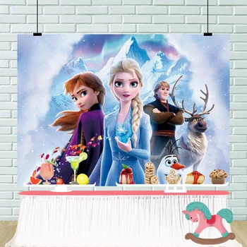 125*80 CM Nového Pozadí Handričkou Disney Anime Obrázok Mrazené 2 detské Narodeniny Tému Party Usporiadanie Dekorácie